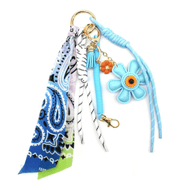 Bag charm — Bandana Flower / Blue