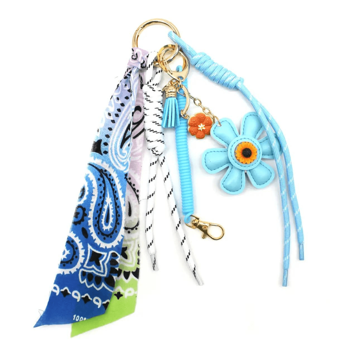 Bag charm — Bandana Flower / Blue