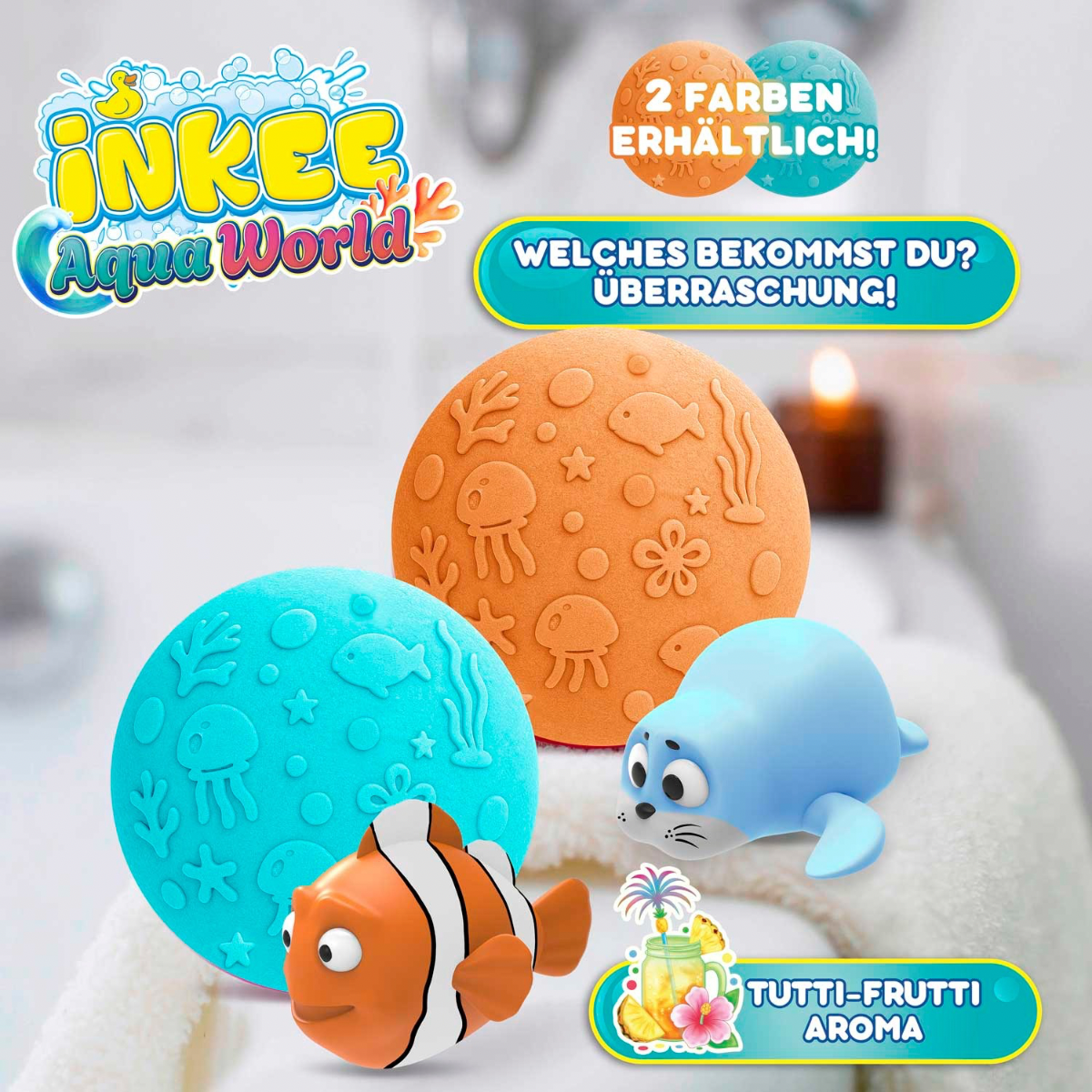 CRAZE Inkee Aqua World, bath bomb + toy