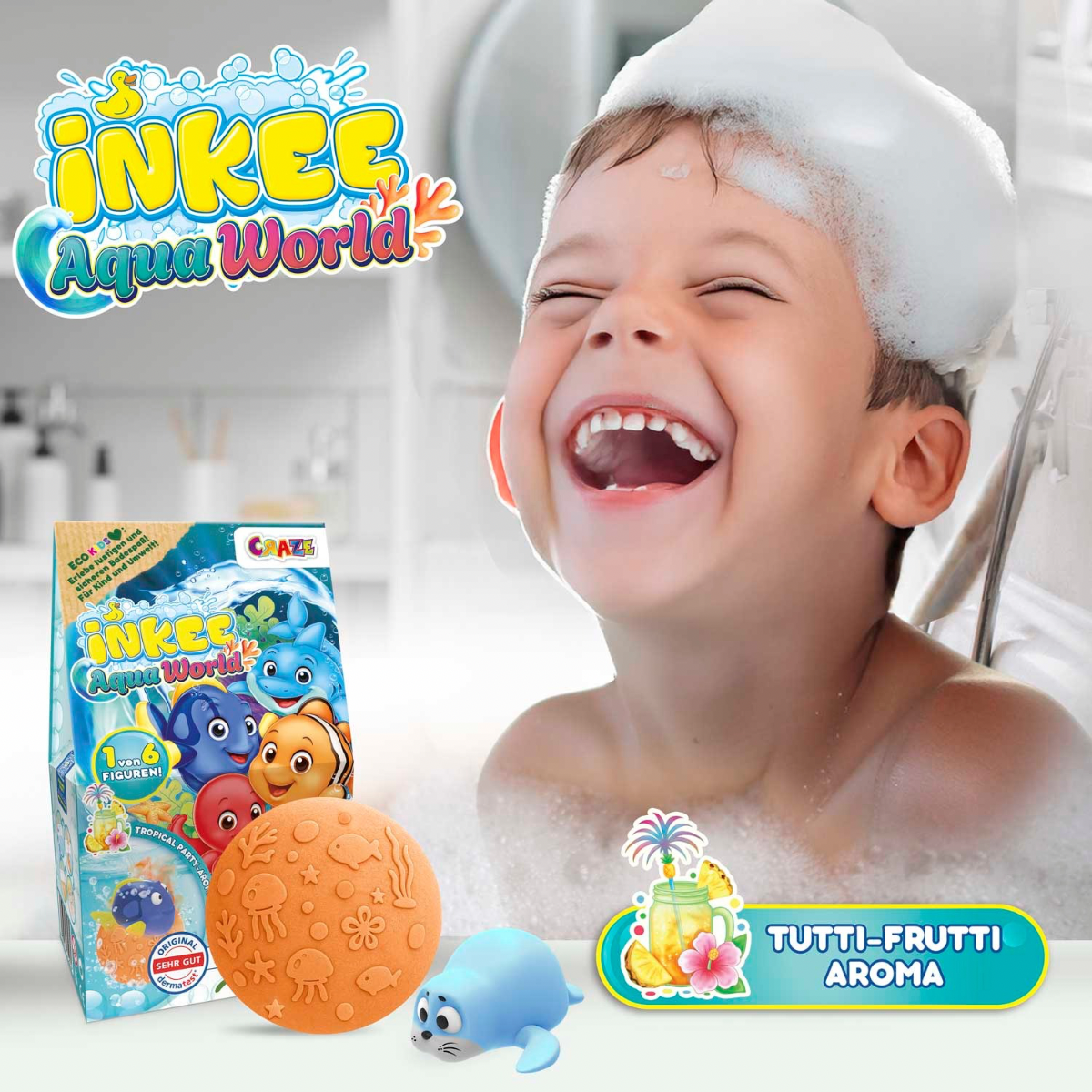 CRAZE Inkee Aqua World, bath bomb + toy