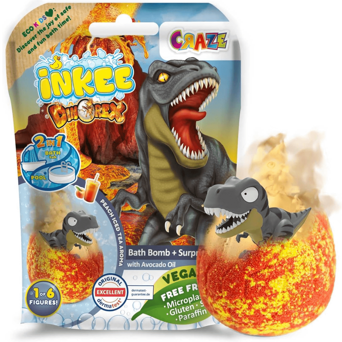 CRAZE Inkee Dinorex, bath bomb + toy - Lastenurk.com