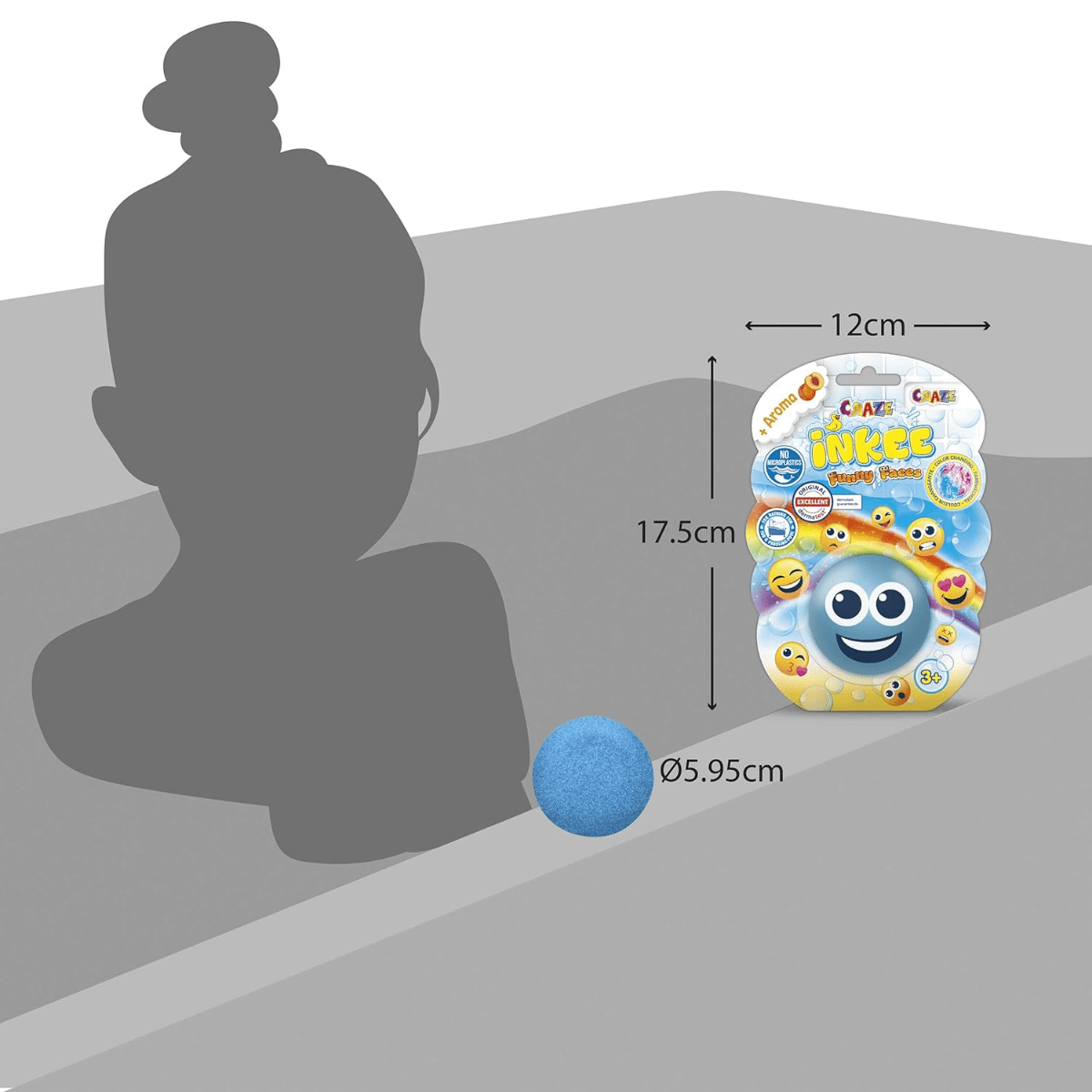 Craze Inkee Funny Faces bath bomb, 1 pc.