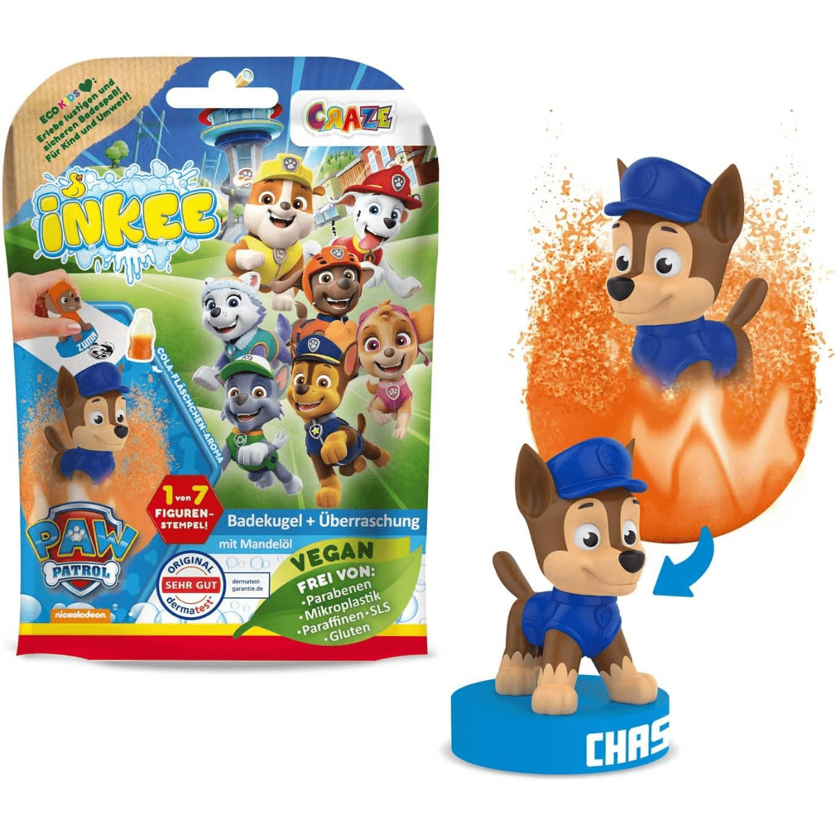 CRAZE Inkee Paw Patrol, vannipomm + mänguasi