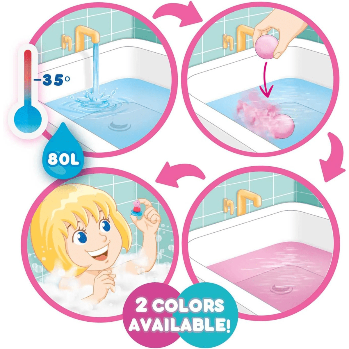 CRAZE Inkee Peppa Pig, bath bomb + toy - Lastenurk.com