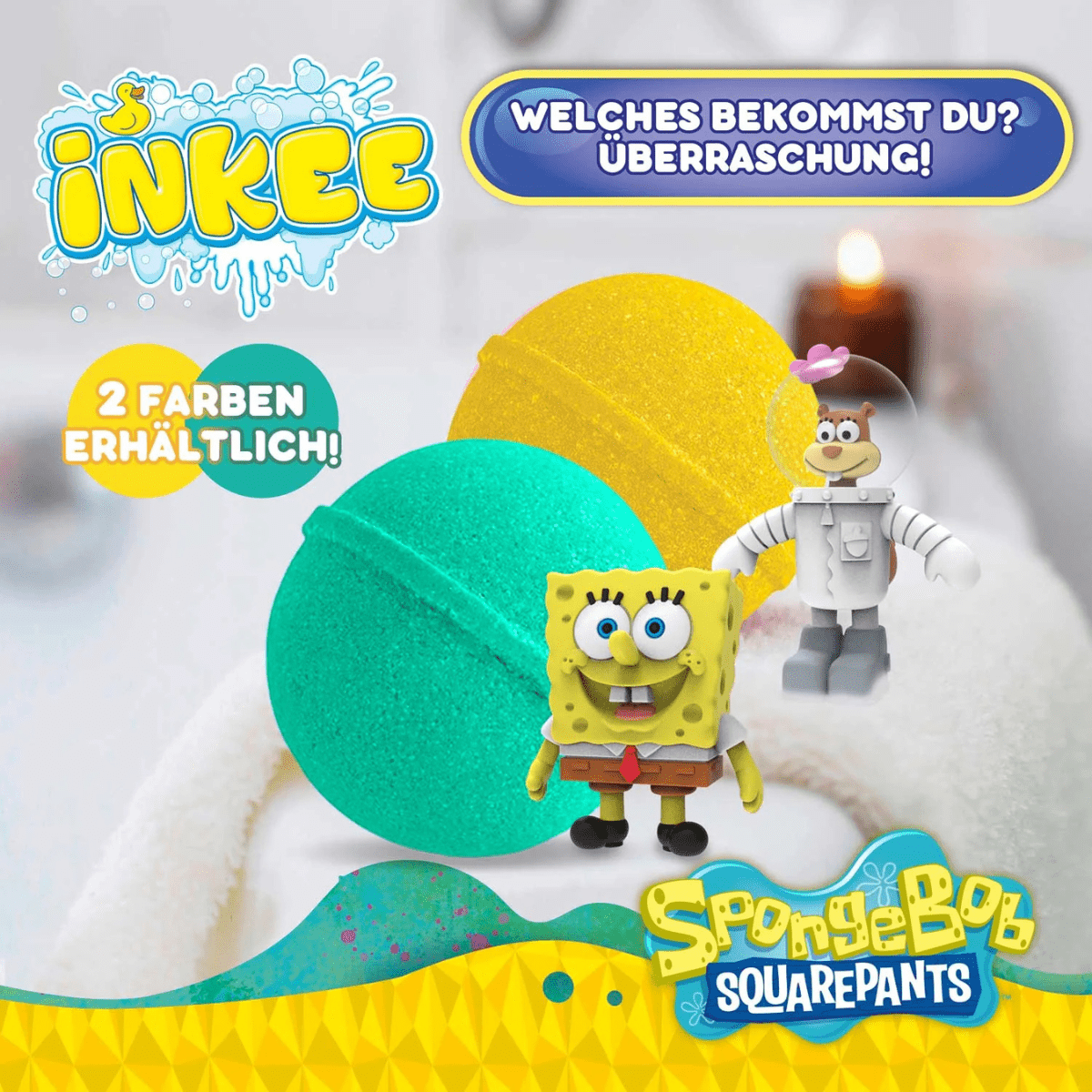 CRAZE Inkee SpongeBob, bath bomb + toy - Lastenurk.com