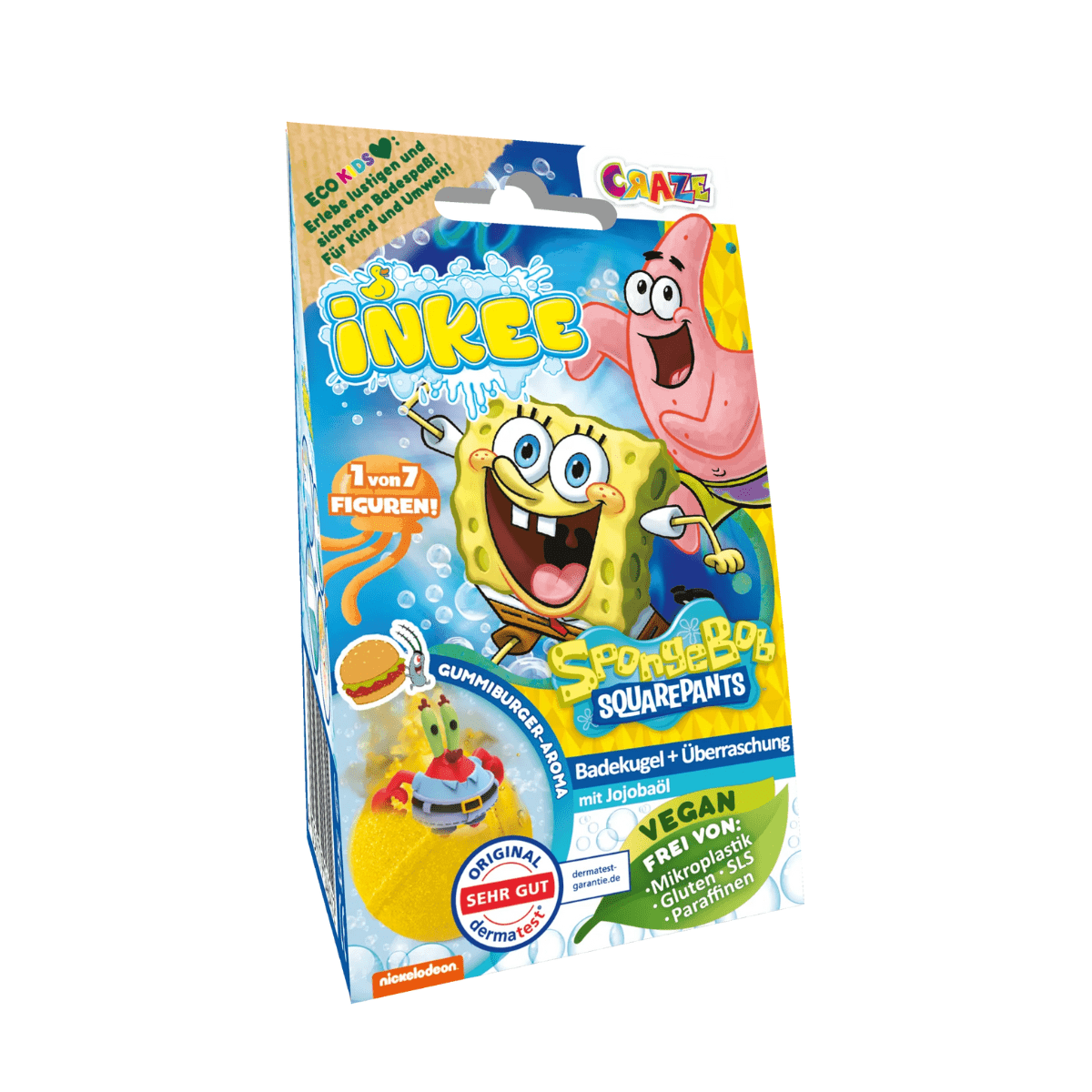 CRAZE Inkee SpongeBob, bath bomb + toy - Lastenurk.com