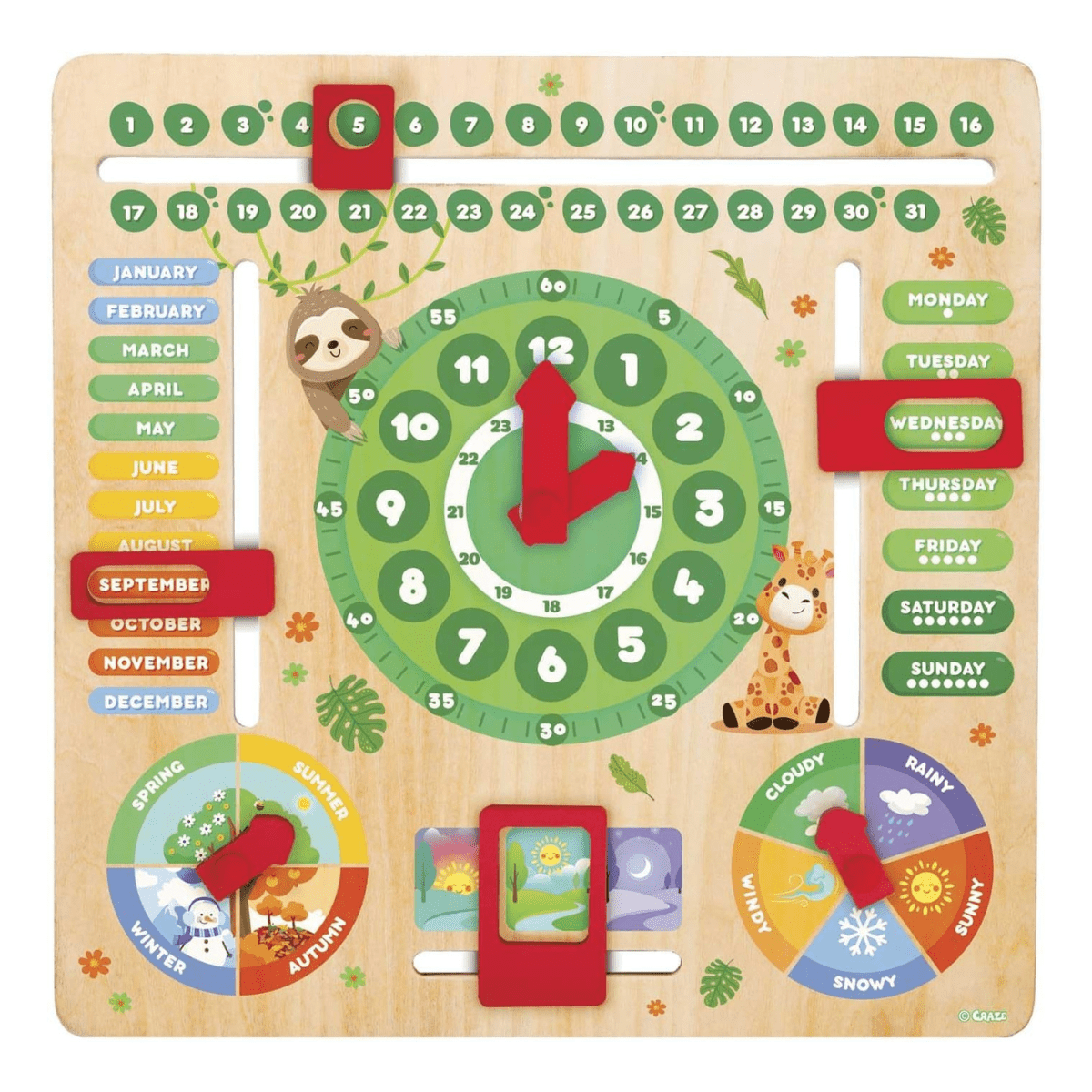 CRAZE My Learning Clock — Animals - Lastenurk.com