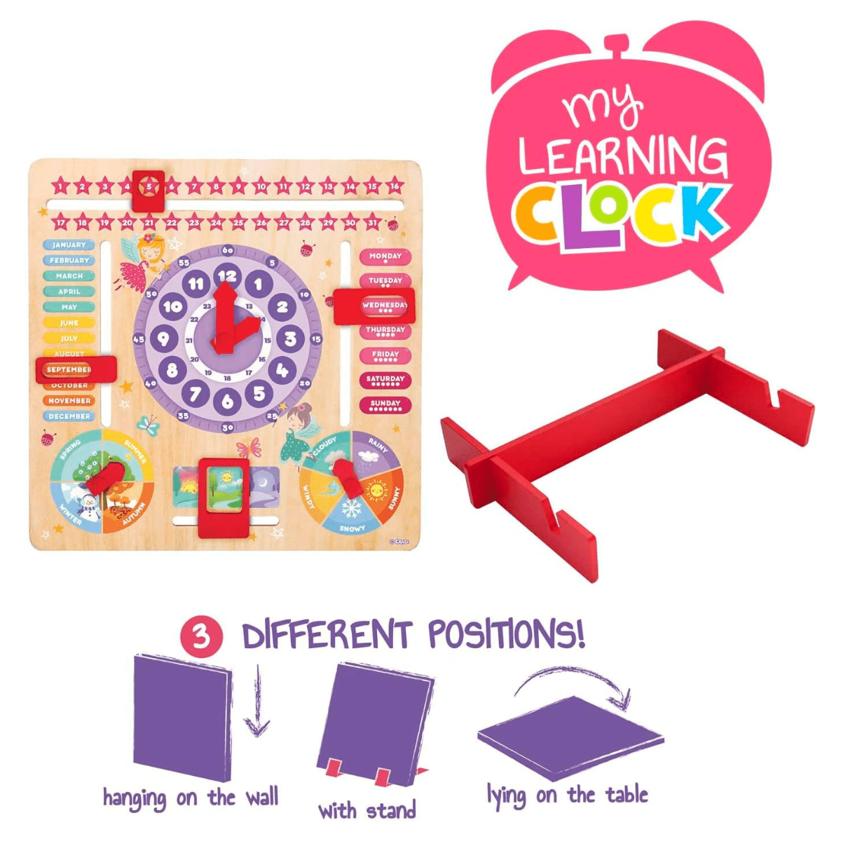 CRAZE My Learning Clock — Princess - Lastenurk.com