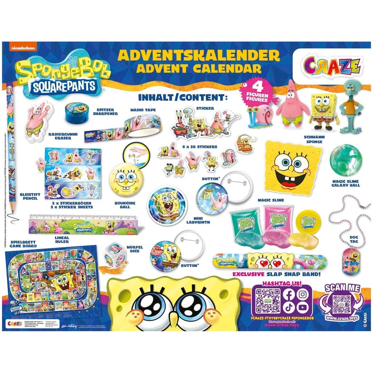 CRAZE SpongeBob SquarePants advent calendar 2026 - Lastenurk.com