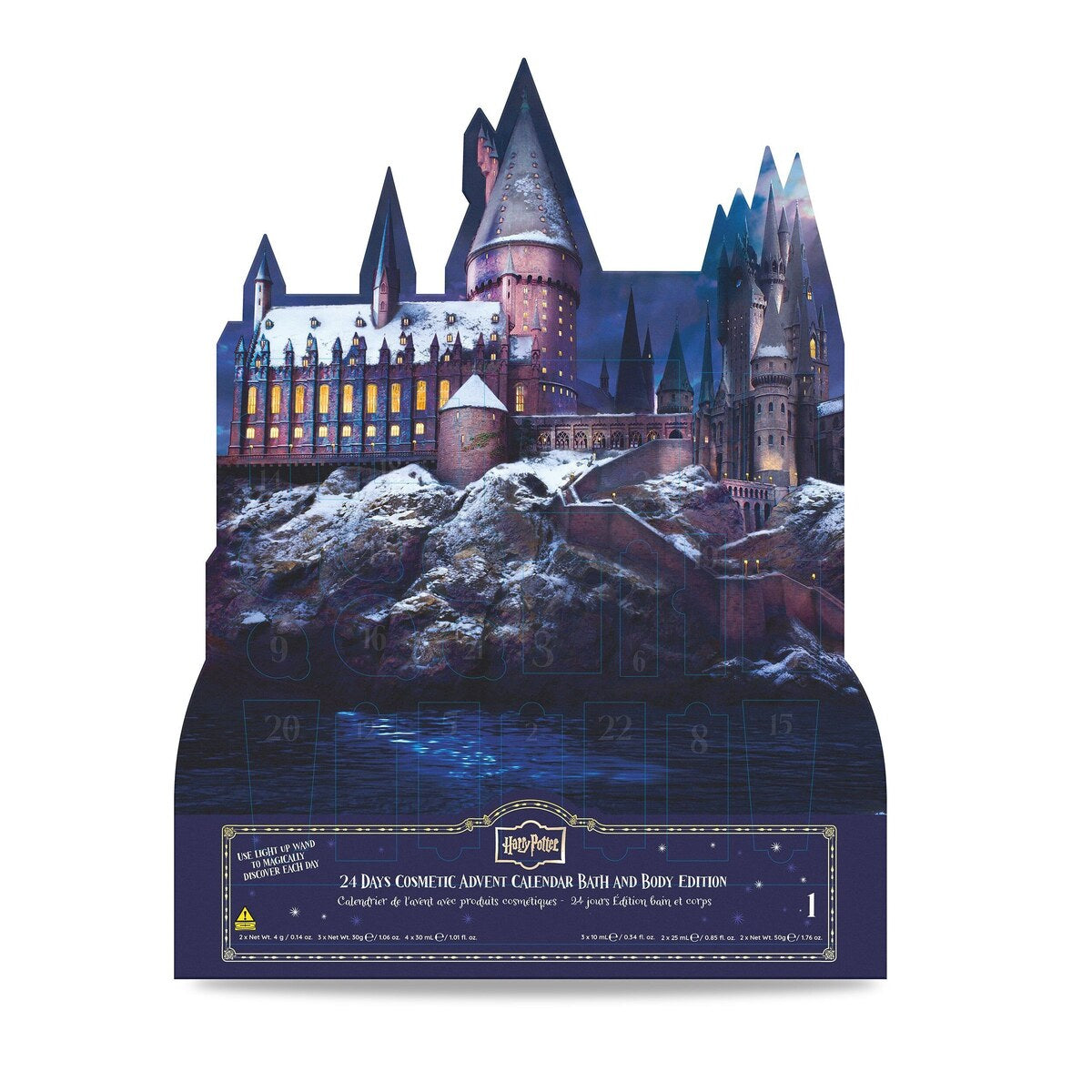 Harry Potter advento kalendoriaus dėžutė Hogvartso pilies formos