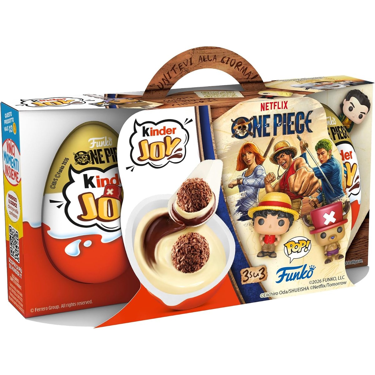 Kinder Joy One Piece 3-pack box with Luffy, Chopper and the Straw Hat crew