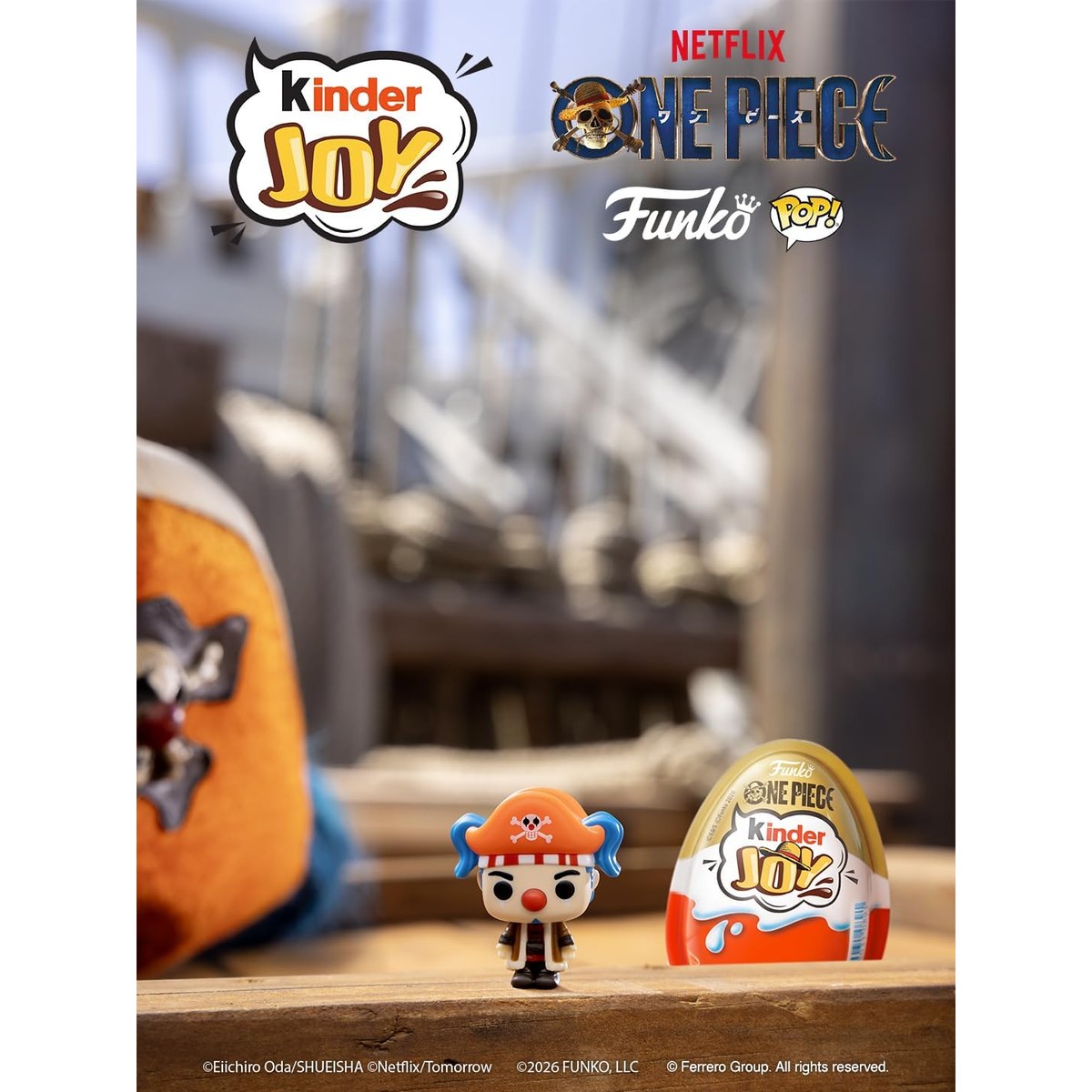 Buggy mini figure next to a Kinder Joy egg
