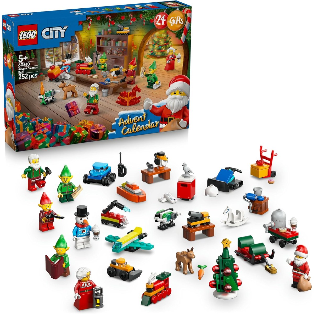 LEGO City Adventa kalendāra kaste ar minifigūrām un modeļiem