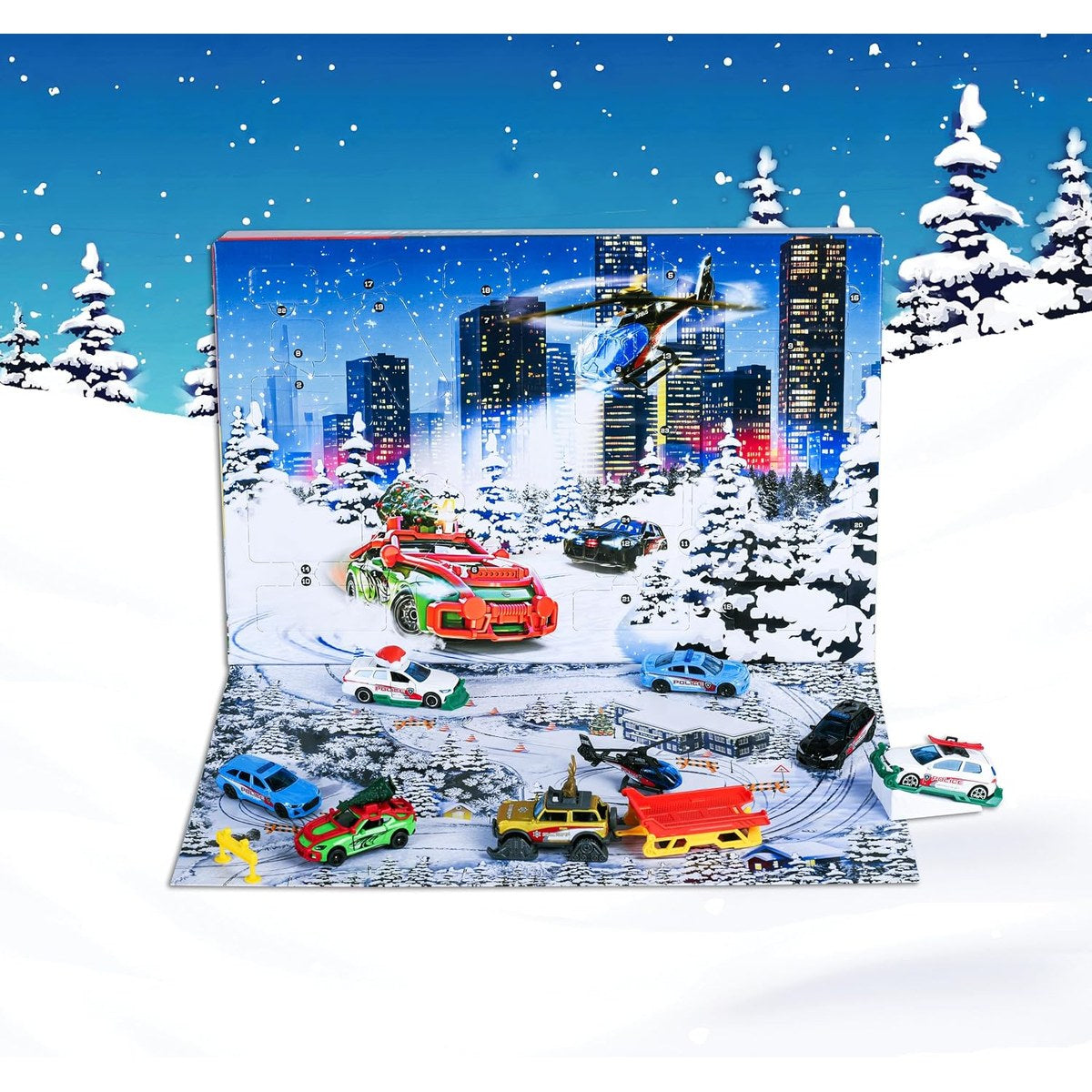 Open calendar with the winter play surface