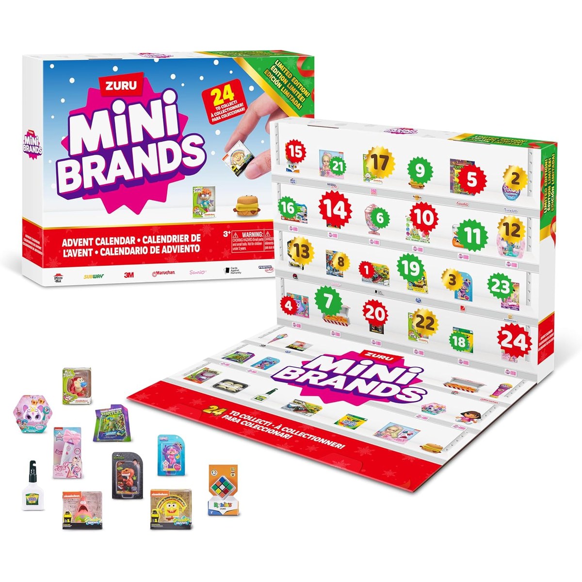 Mini Brands -adventtikalenterin laatikko, minit edessä