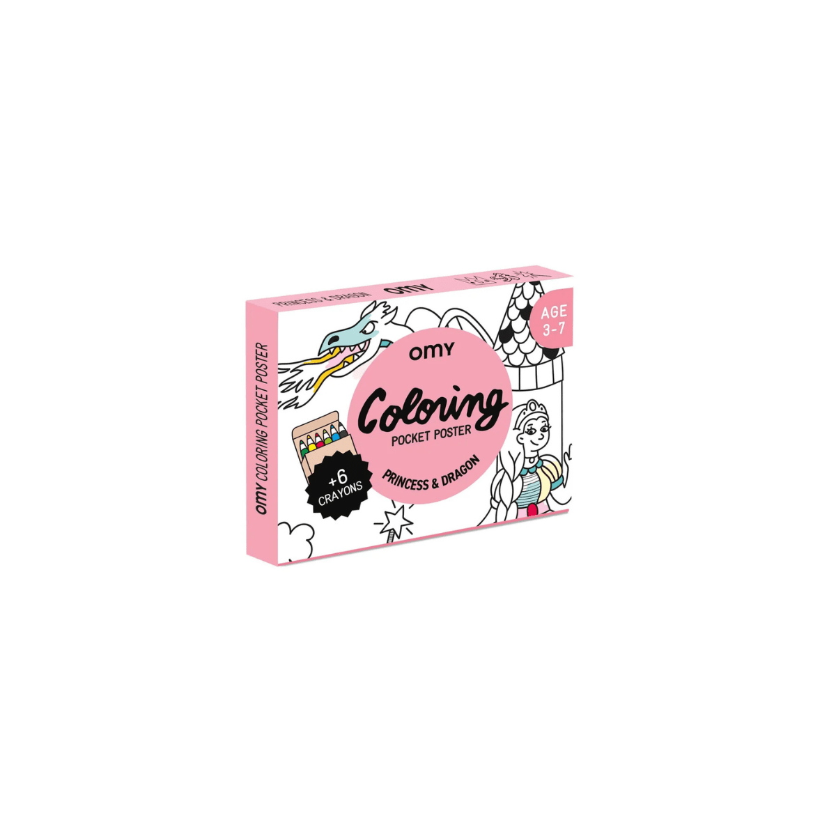 OMY Colouring Pocket Poster — Princess and Dragon - Lastenurk.com