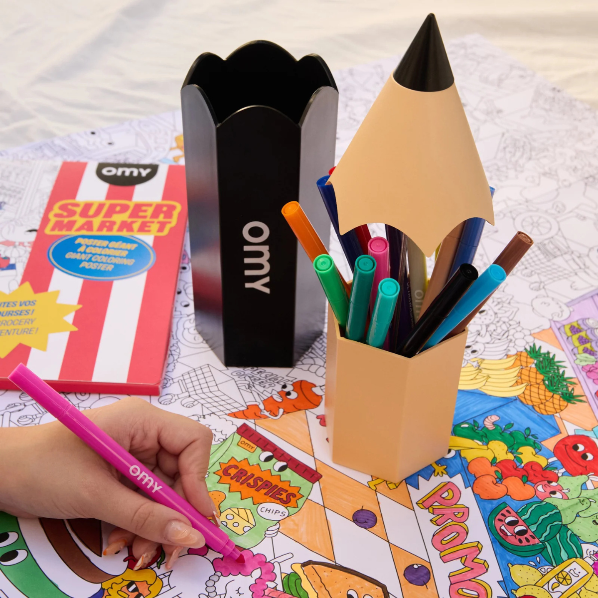 OMY Giant Pencil Holder + ülipesukindlate markerite komplekt