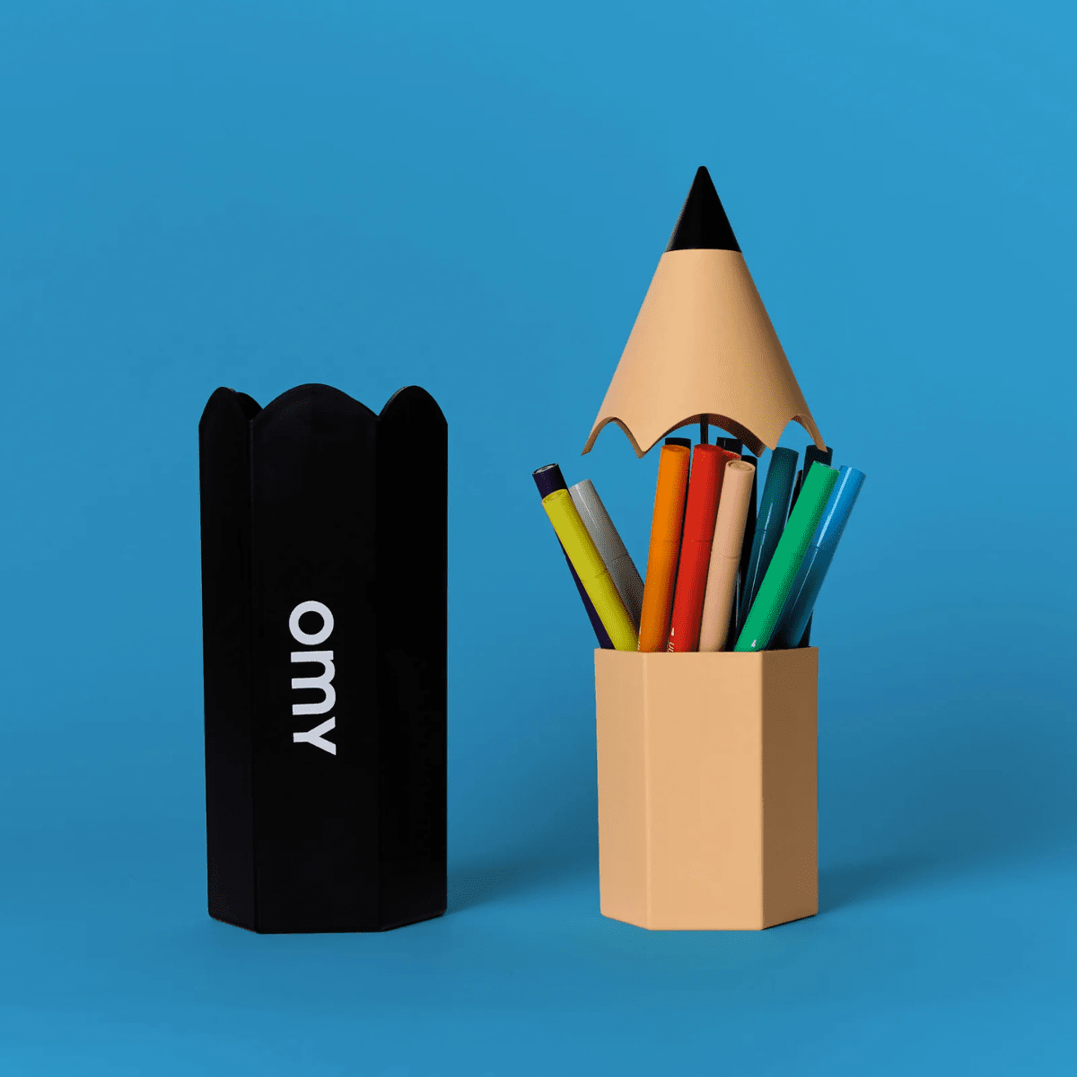 OMY Giant Pencil Holder + Ultra - Washable Markers set - Lastenurk.com
