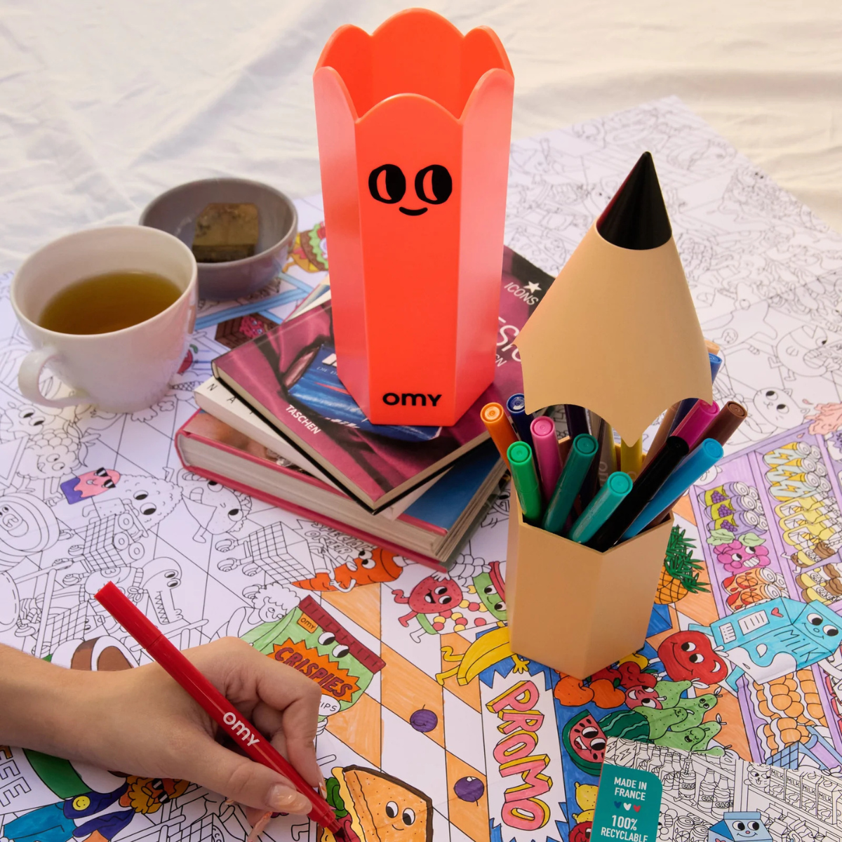 OMY Giant Pencil Holder + Ultra - Washable Markers set - Lastenurk.com