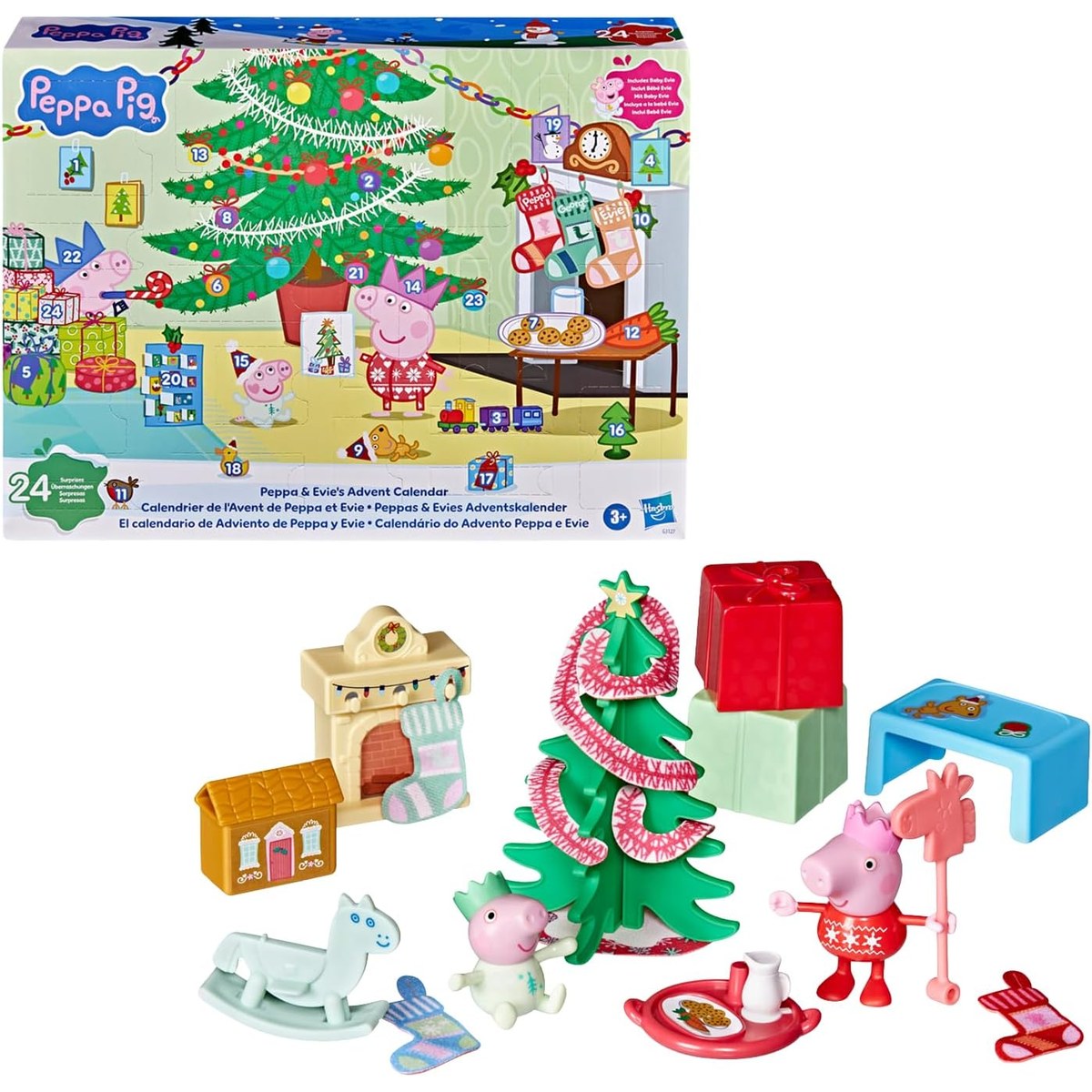 Peppa Pig advent calendar box with figures and scene pieces