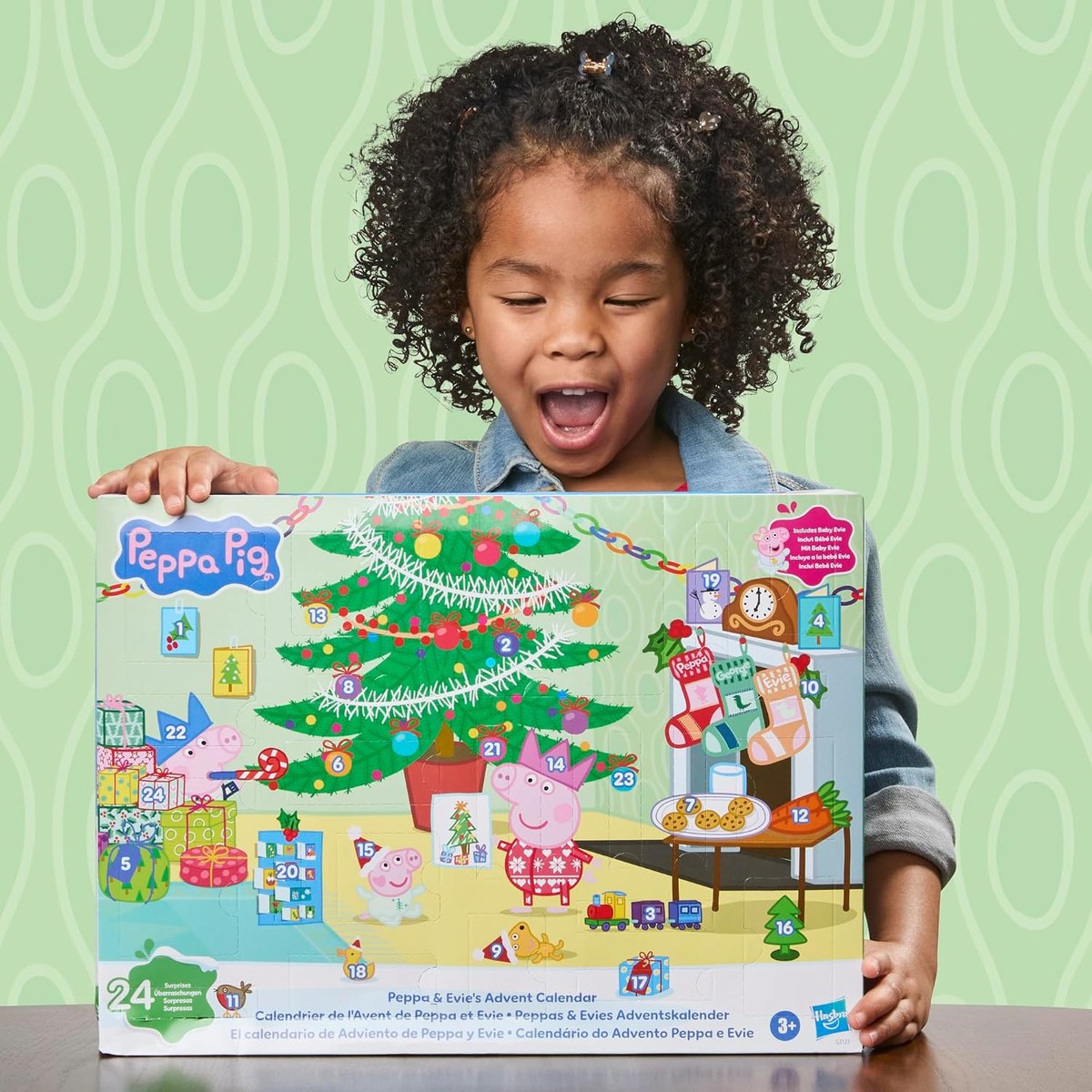 Child holding the calendar box