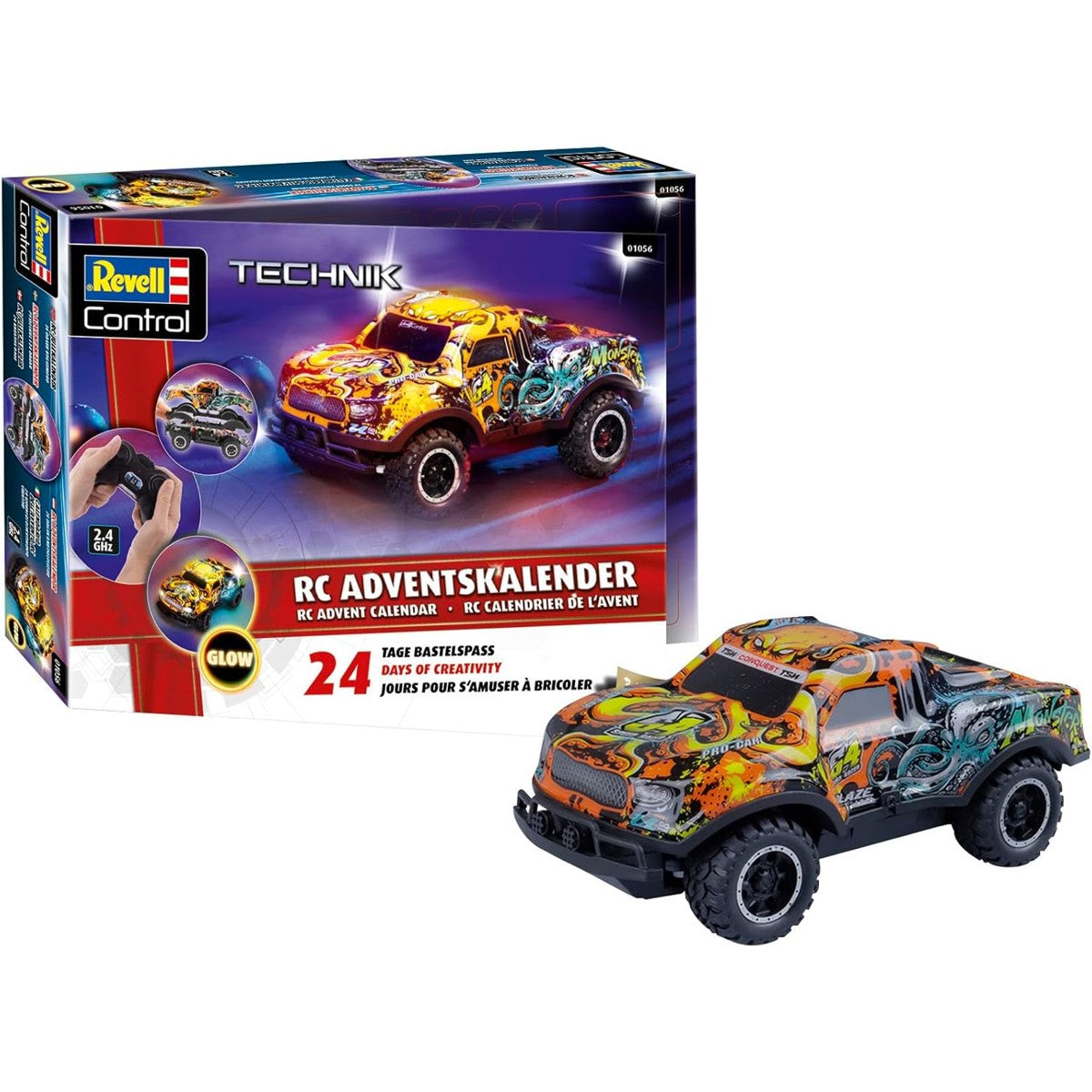 Revell RC Christmas Driver advent calendar box with the built car