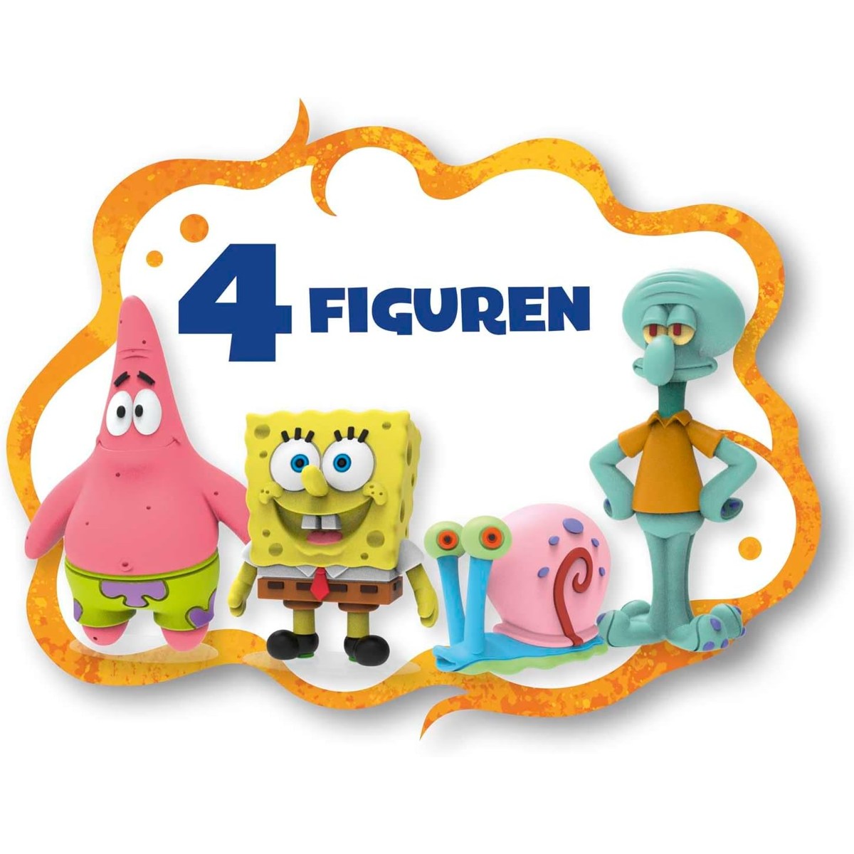 4 figuuri: Patrick, SpongeBob, Gary ja Squidward
