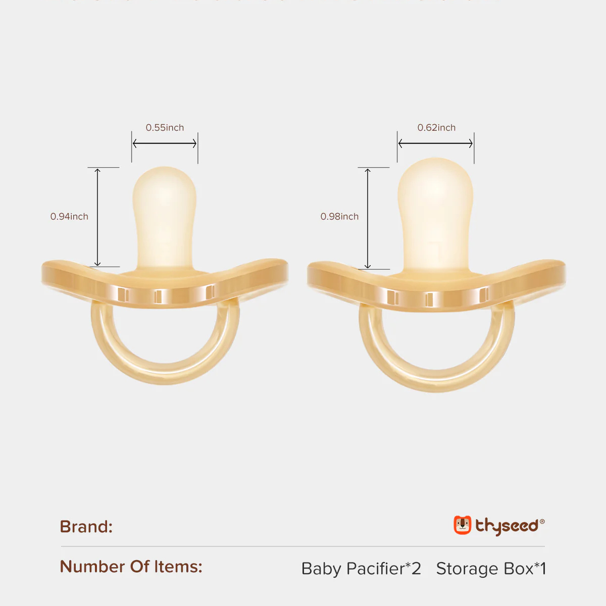 Thyseed Newborn Orthodontic Silicone Pacifier Set, 2 pcs
