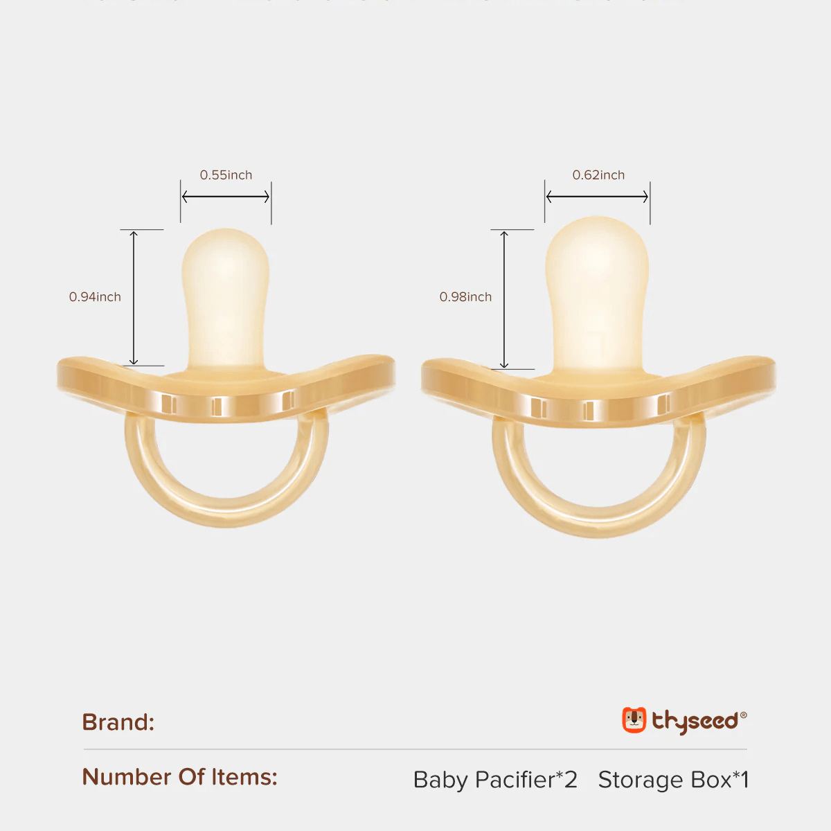 Thyseed Newborn Orthodontic Silicone Pacifier Set, 2 pcs - Lastenurk.com
